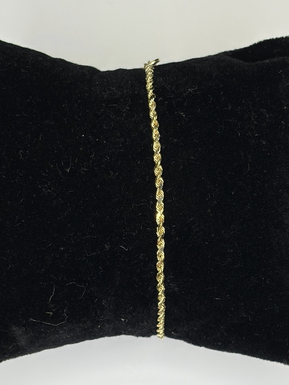 14K Solid Yellow Gold Diamond Cut Rope Chain Bracelet 0.96g